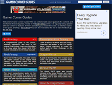 Tablet Screenshot of guides.gamercorner.net